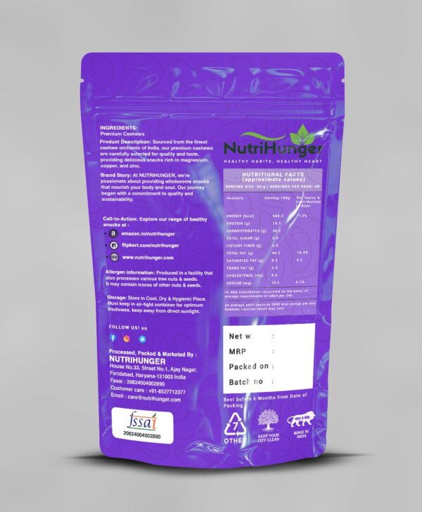 Premium Whole Cashews (500gm) - Image 2